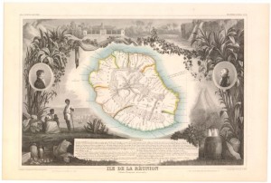 Carte de l'île de La Réunion par Levasseur Victor