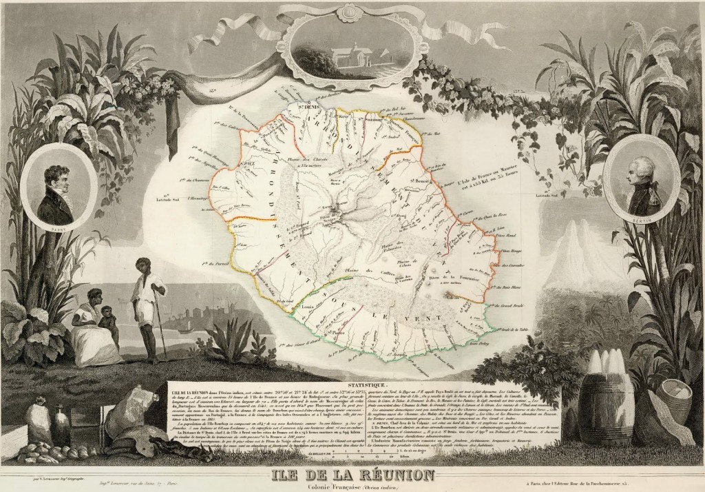 Carte ile de La Réunion colonie française